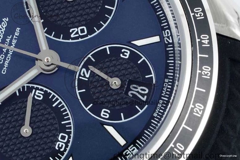 0226 SportInspired Speedmaster Racing Master SS HKF Best Edition Blue Black Dial on Black Rubber Strap A 7817